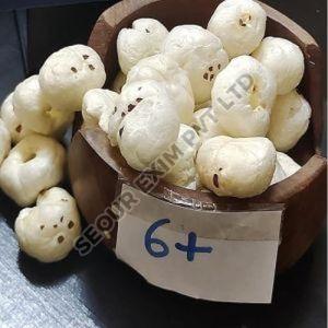 6 Plus Suta Makhana, Color : White, Packaging Type : Plastic Pouch