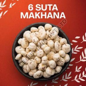 6 Suta Makhana, Color : White, Packaging Type : Plastic Packet
