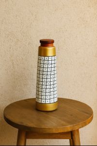 Hand Painted Terracotta Clay Water Bottle