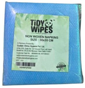 Printed Washable Tidy Wipes Blue Non Woven Napkin