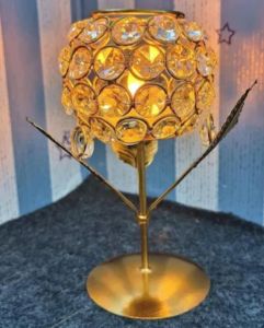 Crystal Decorative Table Lamp, Color : Gold