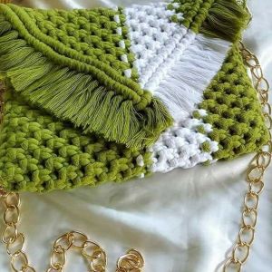 Golden Chain Handcrafted Crochet Sling Bag