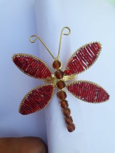 handmade beaded butterfly napkin ring