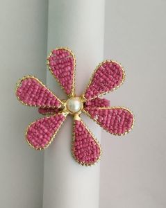 Handmade Beaded Flower Napkin Rings
