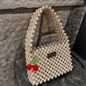 Handmade Cream Beaded Handbag