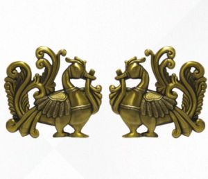 Brass Royal Feathered Peacock Pair