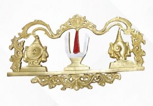 brass shanku chakra emblem frame