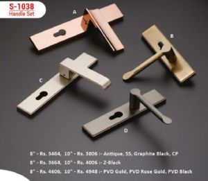 EDGE S-1038 Modern Flat Plate Mortise Door Handle Set