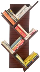 Polished Brown Wooden Book Rack