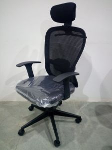 Metal Mesh High Back Office Chair, Color : Black