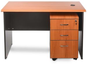 Polished Rectangular Wooden Office Table, Color : Brown