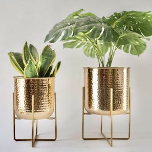 Matt Iron Stand Planter 10 Inches, 20 Inches for Decoration