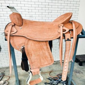 Handcrafted English Riding Saddle with Two-Tone Leather
