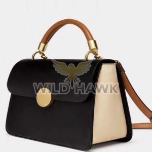 Chic Two Tone Black and Ivory Handbag