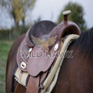 Genuine Leather Western Style Horse Saddle Hand-Tooled for Equestrian