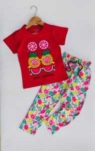 Girls Fruit Graphic T-shirt & Pajama Set
