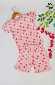 Girls Polka Dot T-shirt and Shorts Set