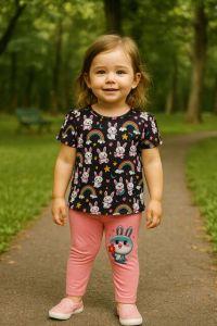 Kids Girls Print T-shirt & Leggings Set