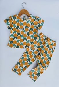 Girls Retro Floral Pajama Set