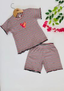 Girls Striped T-shirt and Shorts Set