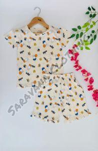 Girls Bunny Print T-shirt and Shorts Set
