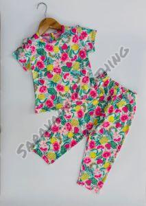 Lemons Soft Girls Fruit and Floral Pajama Set