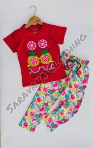 Girls Fruit Graphic T-shirt & Pajama Set