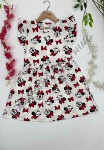Soft Comfortable Knit Fabric Girls Minnie Mouse Frock