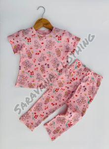 Girls Teddy Bear and Mushroom Pajama Set