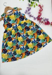 Flared Skirt Girls Tropical Toucan Sundress