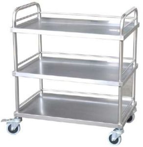 Stainless Steel Medical Trolley, Color : Silver