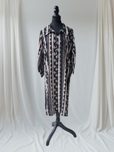 Black Printed Cotton Italian Kurti