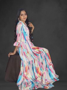 Multicolor Printed Italian Ladies Dress