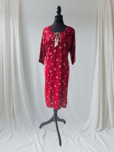 Red Printed Rayon Ladies Kurti