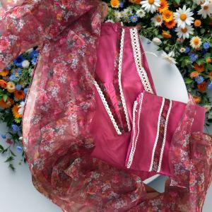 Semi Stitch Ladies Silk Suit