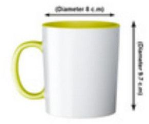 A++ Grade 330 Ml Yellow Three Tone Ceramic Mug