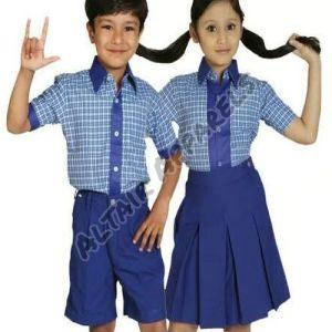 Cotton Junior School Uniform, Color : Multicolor