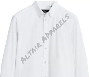 Polyester Plain Mens Shirts, Color : White, Technics : Machine Made
