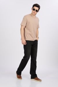 Plain Mens Straight Fit Denim Jeans, Color : Black