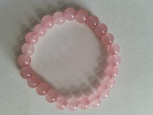Polished Rose Quartz Bracelet, Color : Light-pink 0-20mm