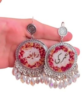 Beautiful Pink Resin Jhumka Earrings