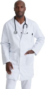 Mens Cotton Blend White Multi Pocket Medical Lab Coat