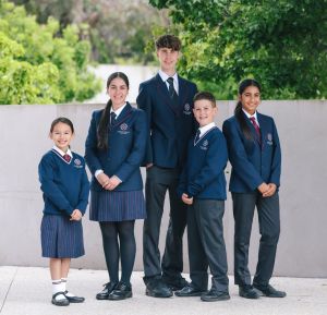 Unisex Polyester Blend Navy & Red Piping School Blazer