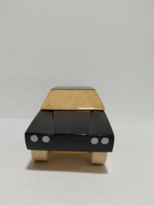 Polished Timber Drive Wooden Toy Black Classic Car