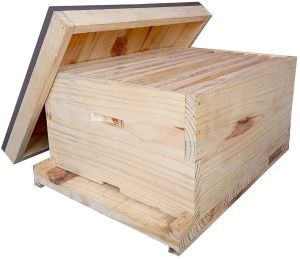 Coated Mango Wood Beehive Box, Color : Brownish, Creamy
