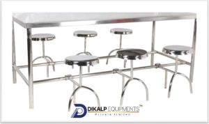 Stainless Steel Canteen Dining Table and Chair Set