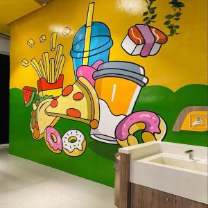 2D Restaurant Wall Art Painting Service