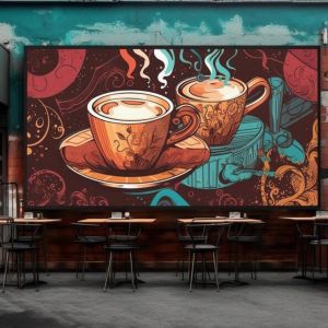 3D Cafe Wall Art Painting Service, Color : Vibrant, Realistic