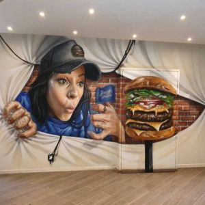 3D Restaurant Wall Art Painting Service