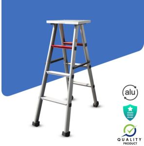 Top Tool Metal Plate 3 Step Foldable Ladder